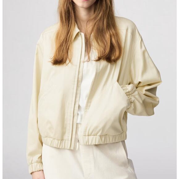 Uniqlo U Zip Up Short Blouson Bomber Jacket in Natural - Picture 1 of 11